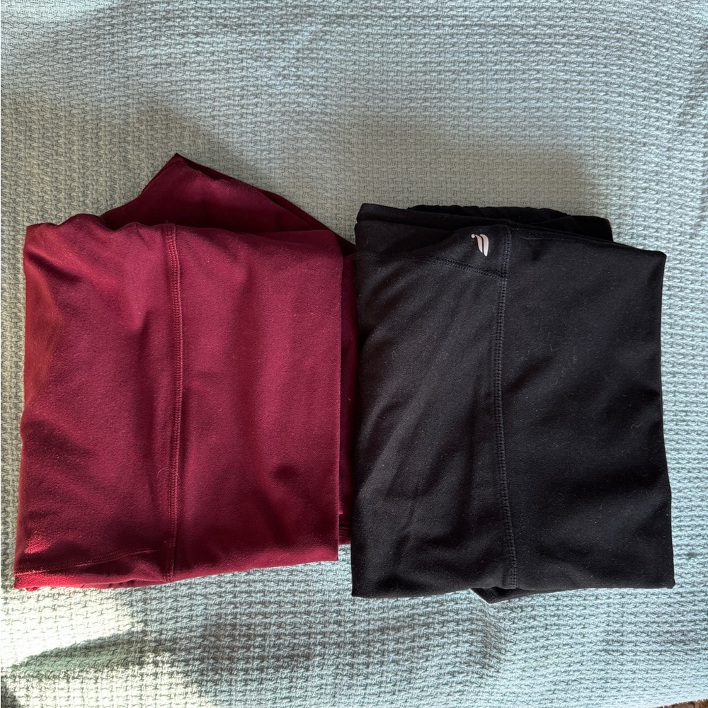 2 Pairs Fabletics PowerHold Athletic Leggings w/Mesh sides and Pockets